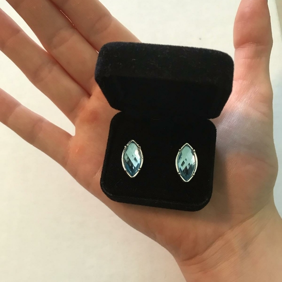 Blue raindrop earrings - Picture 2 of 4